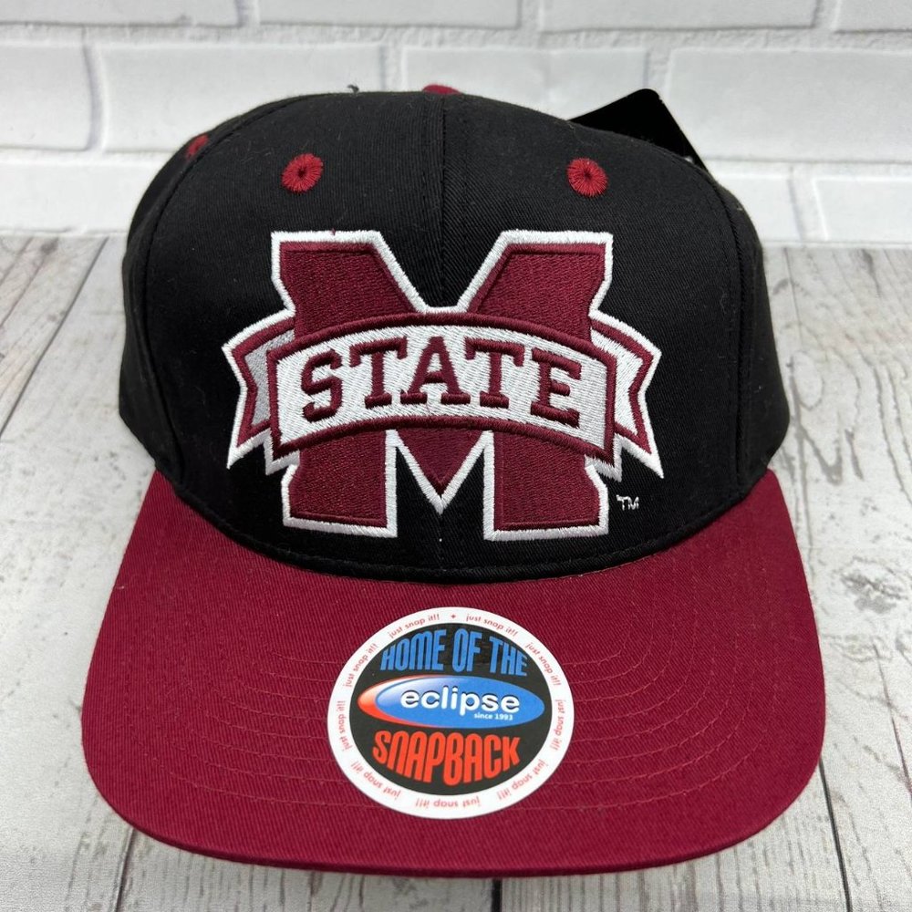Vintage Mississippi State Bulldogs NCAA Eclipse Hat Snap‎ back Cap Black New Men
